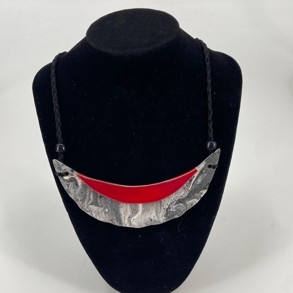 Ceramic bib statement necklace